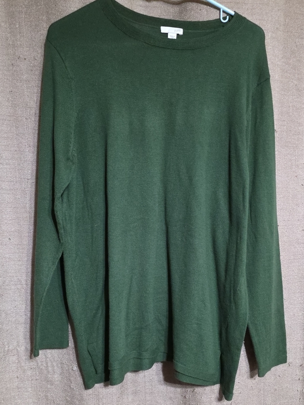 J. Jill SZ L Forest Green Long Sleeve Knit Pullover Cotton Blend Sweater